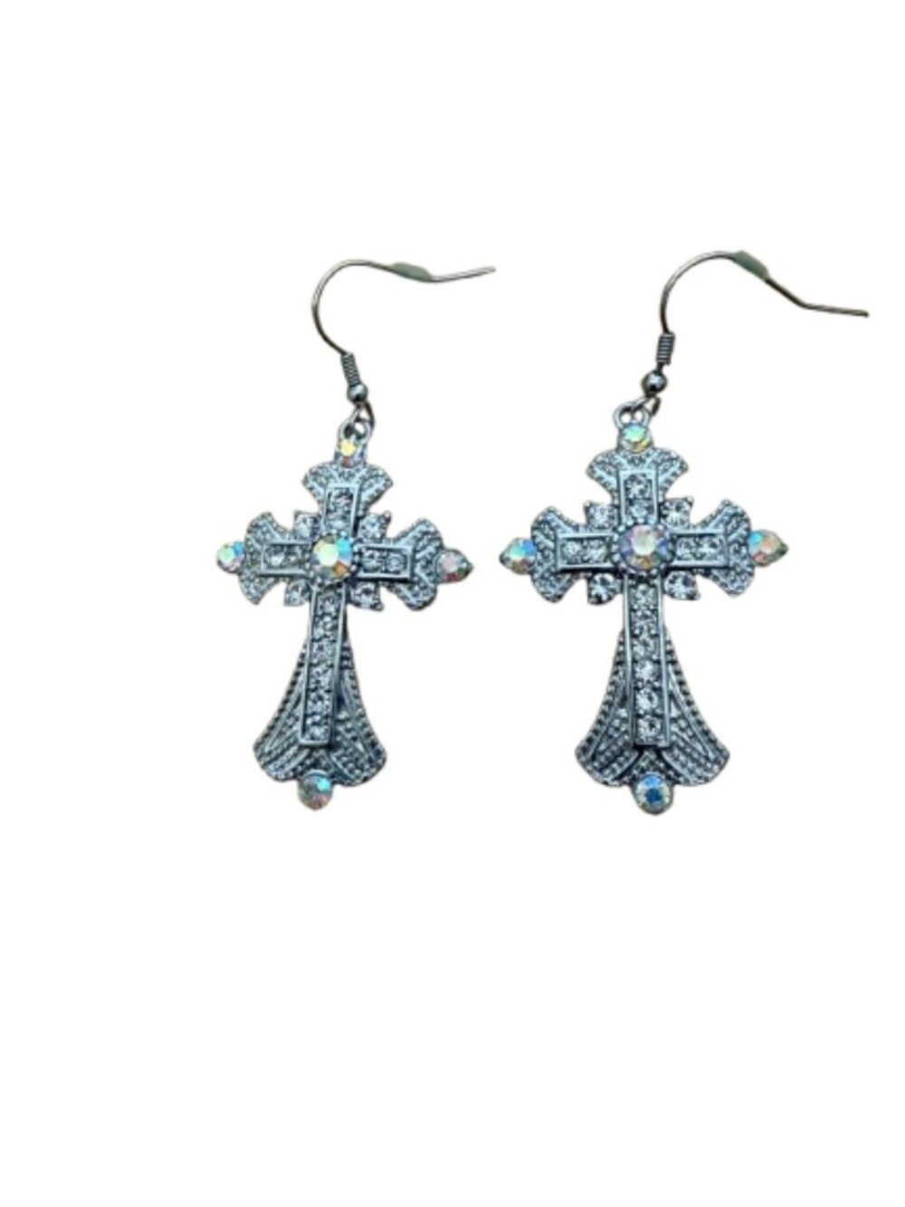 Ornate Cross drop earrings - Picture 2 of 5